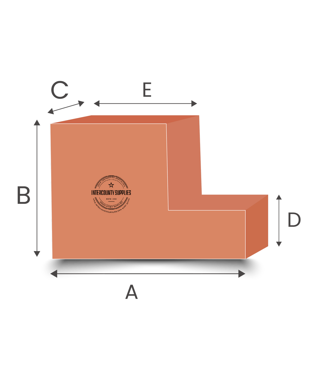 L-Shaped Foam Cut to Size foam cut to size — UK custom foam from Intercounty Supplies