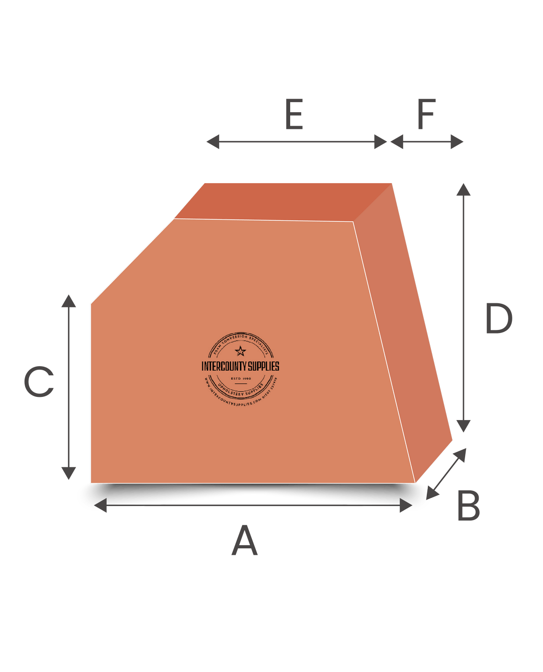 5 Sided Trapezoid Foam Cut to Size foam cut to size — UK custom foam from Intercounty Supplies